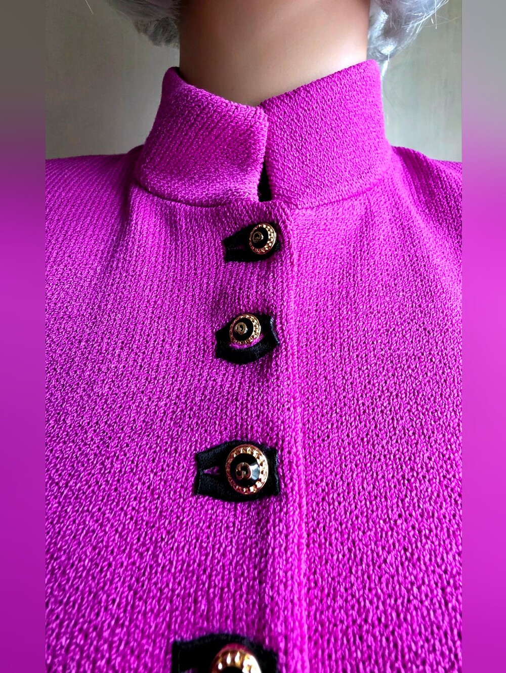 St John Collection Wild Orchid Wool Rayon Jacket Pants Set Sz 2, 4 - Picture 4 of 12